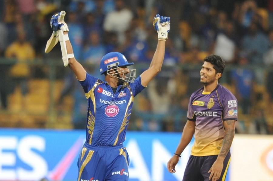 Krunal Pandya's unbeaten 30-ball 45 helped Mumbai Indians record a facile six-wicket win over Kolkata Knight Riders (KKR) in their Indian Premier League (IPL) second qualifier clash at the M. Chinnaswamy Stadium here on Friday. Mumbai, who finished on 111/4 in 14.3 overs, will now take on Steve Smith's Rising Pune Supergiant in the final on Sunday. Chasing just 108, Krunal joined hands with skipper Rohit Sharma for a 54-run fourth wicket stand to steady Mumbai's ship after early hiccups which left them on 34/3 at one stage. Rohit (26) gave away his wicket cheaply, picking out Ankit Rajpoot at deep square leg off Nathan Coulter-Nile's delivery. KKR caused a flutter among Mumbai ranks scalping three wickets inside the first six overs. Mumbai Indians beats Kolkata Knight Riders,Mumbai Indians,Kolkata Knight Riders,IPL 2017,IPL,Krunal Pandya