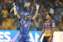 Krunal Pandya's unbeaten 30-ball 45 helped Mumbai Indians record a facile six-wicket win over Kolkata Knight Riders (KKR) in their Indian Premier League (IPL) second qualifier clash at the M. Chinnaswamy Stadium here on Friday. Mumbai, who finished on 111/4 in 14.3 overs, will now take on Steve Smith's Rising Pune Supergiant in the final on Sunday. Chasing just 108, Krunal joined hands with skipper Rohit Sharma for a 54-run fourth wicket stand to steady Mumbai's ship after early hiccups which left them on 34/3 at one stage. Rohit (26) gave away his wicket cheaply, picking out Ankit Rajpoot at deep square leg off Nathan Coulter-Nile's delivery. KKR caused a flutter among Mumbai ranks scalping three wickets inside the first six overs.