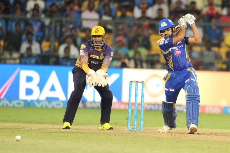 Suryakumar Yadav (31) and Jaggi put a semblance of a fight with a 56-run association for the sixth wicket but could not script a turnaround as the former fell in the 18th over looking to accelerate. Umesh Yadav (2) was not out as Rajpoot (4) was the last man to be dismissed. Opener Chris Lynn (4) was sent back early by medium pacer Jasprit Bumrah (3/7) with a fullish delivery which the explosive Australian tried to loft over mid-on but was picked up by Pollard. The men in purple, who usually score at a brisk pace in the Powerplay overs, struggled to get going with the ball not coming on to the bat even as Gambhir continued his good form hitting the first four of the innings in the third over off Mitchell Johnson, playing in place of Mitchell McClenaghan. Narine, kept quiet by Bumrah, Mitchell Johnson (2/28) and Lasith Malinga (1/24), cut loose with an uppish shot over deep midwicket for the first six of the innings before Karn outfoxed the West Indian spinner with a googly that saw Parthiv Patel effect an easy stumping. Mumbai Indians beats Kolkata Knight Riders,Mumbai Indians,Kolkata Knight Riders,IPL 2017,IPL,Krunal Pandya