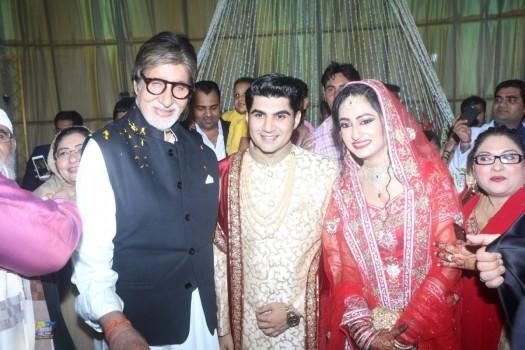 Bollywood Actor Amitabh Bachchan at actor Ali Khan's daughter wedding reception in Mumbai on May 19, 2017.