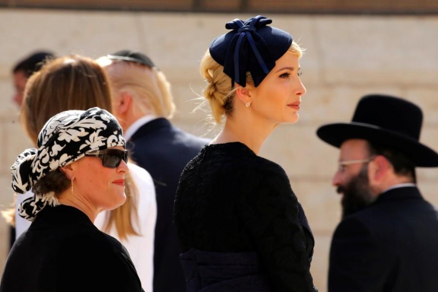 Ivanka Trump waits for her husband Jared Kushner at the Western Wall. Donald Trump,Trump,Trump makes historic visit to Western Wall,Trump visits Western Wall,Western Wall,Jerusalem,Jerusalem's Western Wall,Ivanka Trump,Melania Trump