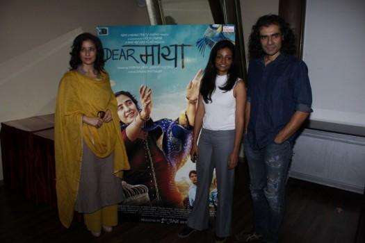 Bollywood actress Manisha Koirala, filmmakers Sunaina Bhatnagar and Imtiaz Ali during the media interaction of film Dear Maya in Mumbai on May 22, 2017.