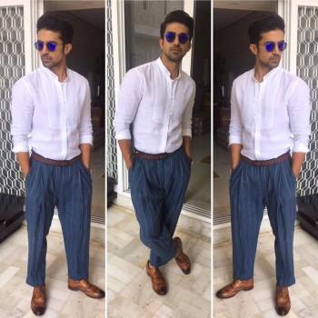 Zara Shirt - Tisa linen pants - Cuero handcrafted luxury shoes - Michael Kors watch.