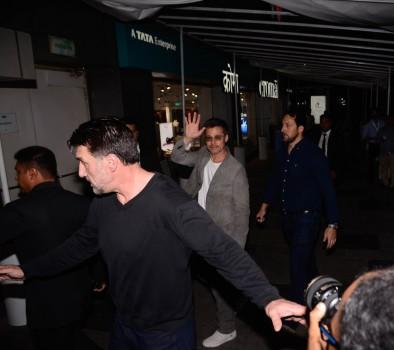 Hollywood actor Brad Pitt spotted at PVR cinema for promote his film War Machine in Mumbai on May 24, 2017.