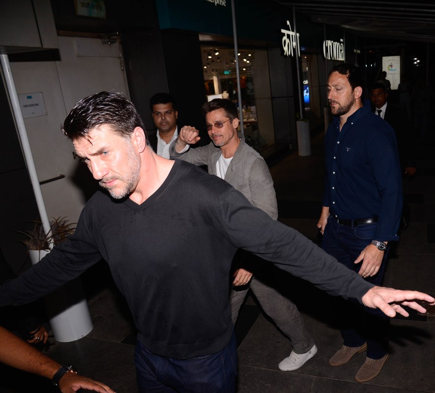 Hollywood actor Brad Pitt spotted at PVR cinema for promote his film War Machine in Mumbai on May 24, 2017. Brad Pitt,actor Brad Pitt,War Machine,War Machine promotion,War Machine movie promotion,Brad Pitt in Mumbai,Brad Pitt pics,Brad Pitt images,Brad Pitt stills,Brad Pitt pictures,Brad Pitt photos