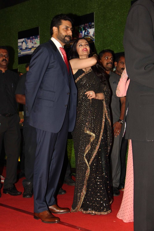 Bollywood actor Abhishek Bachchan with his wife and actor Aishwarya Rai Bachchan during the premiere of film Sachin: A Billion Dreams in Mumbai on May 24, 2017. Amitabh Bachchan,Abhishek Bachchan,Aishwarya Rai,Aishwarya Rai Bachchan,Sachin: A Billion Dreams,Sachin: A Billion Dreams premiere show,Sachin: A Billion Dreams premiere show pics,Sachin: A Billion Dreams premiere show images,Sachin: A Billion Dreams prem