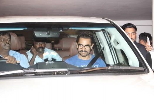 Bollywood actor Aamir Khan spotted during filmmaker Karan Johar's 45th birthday celebration party in Mumbai on May 25, 2017.