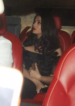 Bollywood actress Aishwarya Rai Bachchan spotted during filmmaker Karan Johar's 45th birthday celebration party in Mumbai on May 25, 2017.