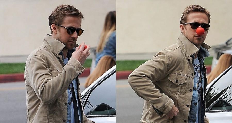 Ryan Gosling Ed Sheeran,Ben Affleck,Sarah Rafferty,Ryan Gosling,Red nose day,Red Nose day 2017,Ed Sheeran red nose,Ben Affleck red nose,Sarah Rafferty red nose,Ryan Gosling red nose