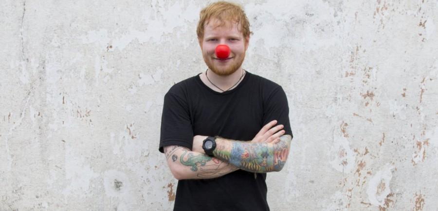 Ed Sheeran Ed Sheeran,Ben Affleck,Sarah Rafferty,Ryan Gosling,Red nose day,Red Nose day 2017,Ed Sheeran red nose,Ben Affleck red nose,Sarah Rafferty red nose,Ryan Gosling red nose