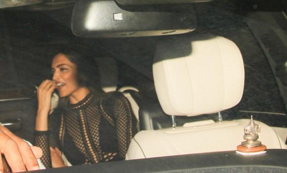 Bollywood actress Deepika Padukone clicked at Karan Johar's birthday bash.