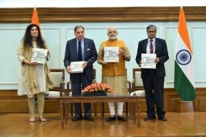 Narendra Modi,PM Narendra Modi,PM Modi,Modi,Tata Memorial Centre,Platinum Jubilee Milestone book