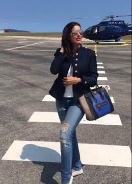 Arriving in style, the diva carried a cool pair of denims, teamed with a navy blue buttoned jacket and shades to add some panache, while Rannvijay kept it cool and casual in snazzy brown leather jacket paired with black baggy pants, and his iconic cap. Sophie Choudhary & Rannvijay,Sophie Choudhary,Rannvijay,Rannvijay Singh,Johnnie Walker Grand Prix,Johnnie Walker Grand Prix in Monaco