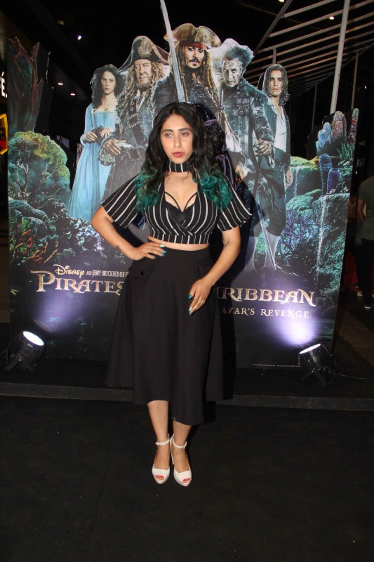 Bollywood singer Neha Bhasin during the screening of Hollywood film Pirates of The Caribbean: Salazar's Revenge, in Mumbai on May 25, 2017. Arshad Warsi,Gulshan Grover,Neha Bhasin,The Caribbean: Salazar's Revenge,The Caribbean: Salazar's Revenge special screening,The Caribbean: Salazar's Revenge special screening pics,The Caribbean: Salazar's Revenge special screening imag