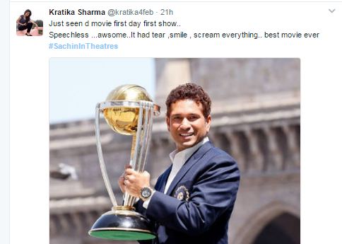 The movie has made fans of Sachin ecstatic and they have been flooding social media with love for Sachin and his movie. Theaters are witnessing Stadium-like scenarios as 'Sachin-Sachin' chants are being witnessed during the shows followed by hooting and cheering. Sachin: A Billion Dreams,Sachin: A Billion Dreams movie,Fans are going gaga over Sachin: A Billion Dreams,Sachin,Sachin Tendulkar