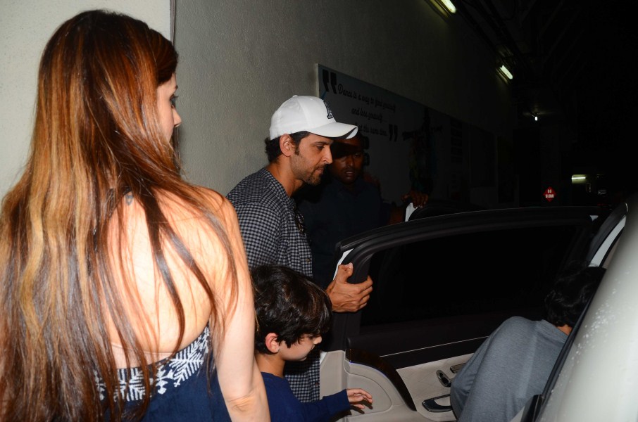 Spotted: Bollywood actor Hrithik Roshan and Sussanne Khan enjoy a movie outing with kids in Mumbai on May 29, 2017. Hrithik Roshan and Sussanne Khan,Hrithik Roshan,Sussanne Khan,actor Hrithik Roshan,Hrithik Roshan with Kids,Hrithik Roshan kids