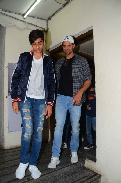 Spotted: Bollywood actor Hrithik Roshan and Sussanne Khan enjoy a movie outing with kids in Mumbai on May 29, 2017. Hrithik Roshan and Sussanne Khan,Hrithik Roshan,Sussanne Khan,actor Hrithik Roshan,Hrithik Roshan with Kids,Hrithik Roshan kids