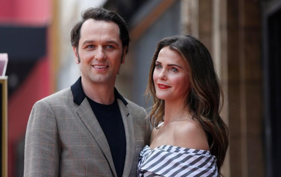 Actor Keri Russell poses with actor Matthew Rhys by her star after it was unveiled on the Hollywood Walk of Fame in Los Angeles, California. Keri Russell,Keri Russell Hollywood Walk of Fame,Hollywood Walk of Fame,actress Keri Russell,Keri Russell gets Hollywood Walk of Fame