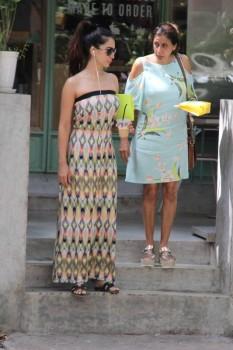 Actress Kim Sharma with her mother spotted at Kitchen garden in Mumbai.