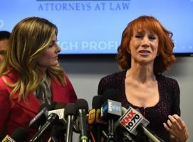 Kathy Griffin and her Attorney Lisa Bloom,Kathy Griffin,Attorney Lisa Bloom,Lisa Bloom,Kathy Griffin holds press conference,Attorney Lisa Bloom holds press conference,Griffin's controversial photo shoot