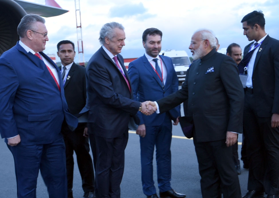 He also attended a collective meeting of Governors of 16 regions of Russia. On the sidelines of the event, Modi met UN Secretary General Antonio Guterres, Austrian Chancellor Christian Kern, and Chairman of the Eurasian Economic Union Tigran Sargasyan. Prior to Russia, he visited Germany and Spain. PM Narendra Modi,Narendra Modi,Narendra Modi arrives in Paris,Narendra Modi in Paris,Modi in Paris,Four-nation Tour