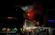Smoke billows from the Resorts World building in Pasay City, Metro Manila, Philippines.