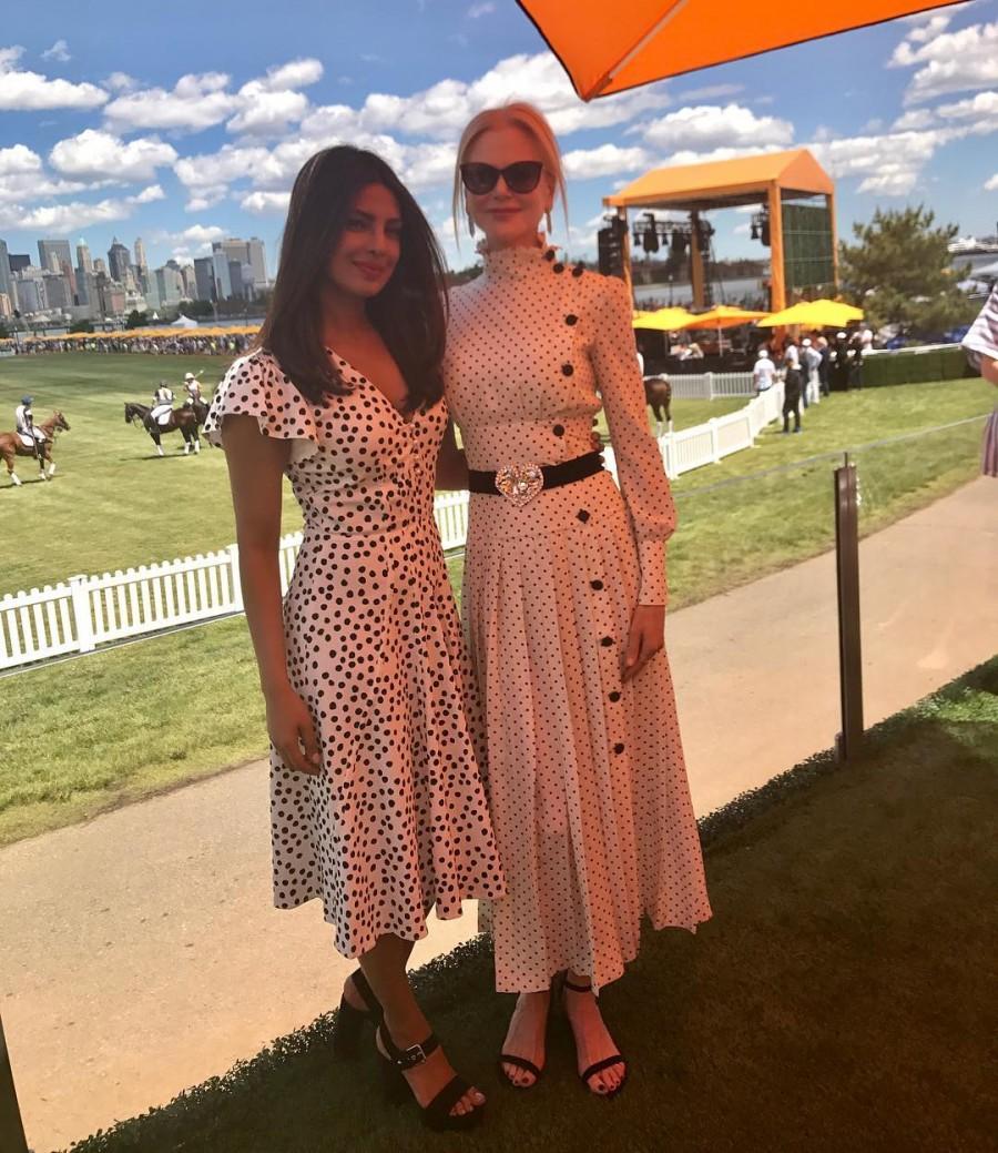 According to dailymail.co.uk, Priyanka met the stars as she attended an equestrian event at the Veuve Clicquot Polo Classic in New Jersey on Saturday. She wore a white sundress with black polka dots. Priyanka Chopra,actress Priyanka Chopra,priyanka chopra baywatch,Nicole Kidman,Kendall Jenner,supermodel Kendall Jenner
