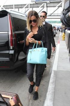Model Khloe Kardashian is seen at LAX on June 04, 2017 in Los Angeles, California.