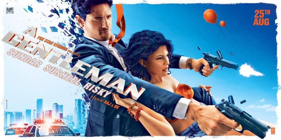 Sidharth Malhotra and Jacqueline Fernandez's film titled A Gentleman is set to release on August 25th. The film has been directed by Raj and DK. A quirky, action comedy, A Gentleman sees Sidharth Malhotra play the role of Gaurav, who lives in Miami. He is a good-looking, good-natured man and in the words of Kavya (Jacqueline Fernandez), a damn boring boy. He likes his simple life. And avoids all kinds of excitement or adventure. He loves his 'same shit, different day' routine, and would never even break a traffic rule! His ideal weekend plan: cooking and tending to his new house! Sidharth Malhotra and Jacqueline Fernandez,Sidharth Malhotra,Jacqueline Fernandez,A Gentleman first look poster,A Gentleman poster .A Gentleman first look,A Gentleman movie poster
