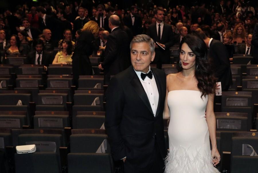 Actor George Clooney and his wife Amal pose before the start of the 42nd Cesar Awards ceremony in Paris. Amal Clooney,George Clooney,Amal and George Clooney welcome twins,Amal Clooney welcome twins,George Clooney welcome twins