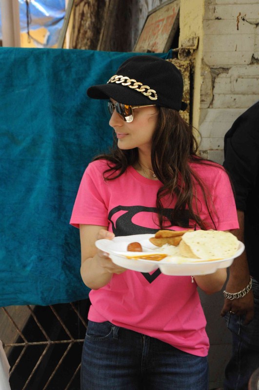 Bollywood actress Ameesha Patel snapped post serving food to poor people on June 6, 2017 in Mumbai . Ameesha Patel,actress Ameesha Patel,Ameesha Patel distributes food