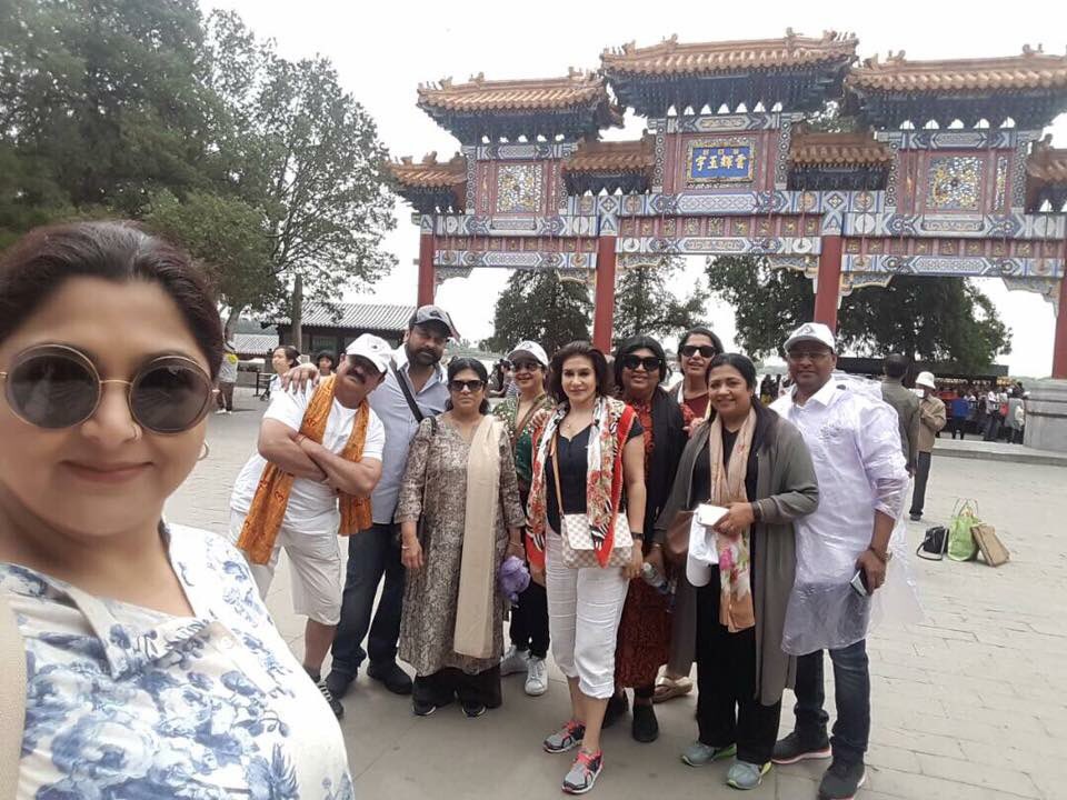 Also present on the trip were Khushbu, Lissy, Bhagyaraj and Poornima Bhagyaraj among a few others. "Chiranjeevi sir left to China on May 30th. He returns to Hyderabad tonight. It was a week-long trip to China," a source close to the star told IANS. Chiranjeevi,Raadhika Sarathkumar,Khushboo,Suhasini Maniratnam,Chiranjeevi in China,Raadhika Sarathkumar in China,Khushboo in China,Suhasini Maniratnam in China