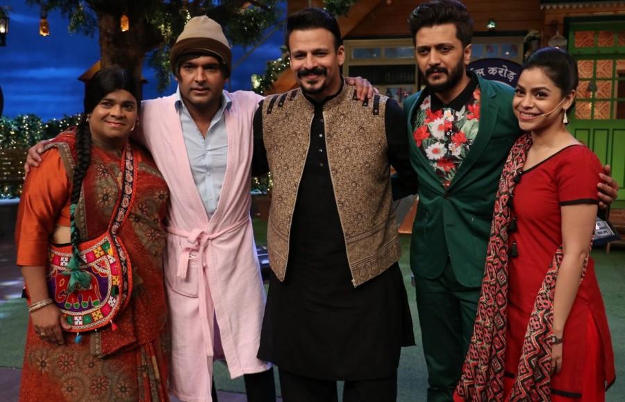 The Kapil Sharma Show episode with the cast of Bank Chor – Vivek Oberoi and Riteish Deshmukh. The cast came along with a vibrant energy on set and were seen having a lot of fun. The Kapil Sharma,Cast of Bank Chor,Bank Chor,Vivek Oberoi,Riteish Deshmukh