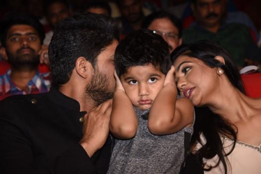 South Indian Actor Allu Arjun's son Allu Ayaan was the star of Duvvada Jaggannadham music launch.