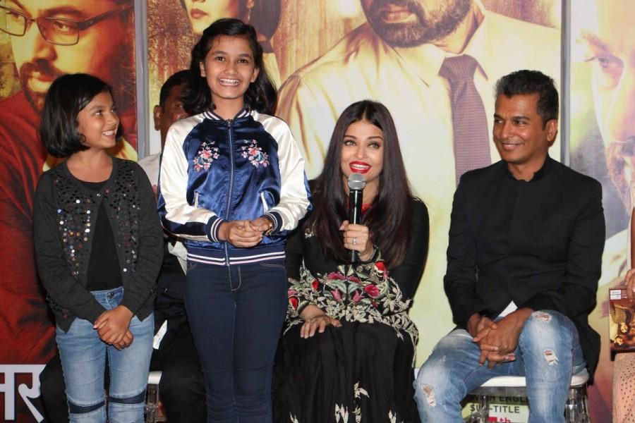 Bollywood actress Aishwarya Rai, Fashion designer Vikram Phadnis and Marathi film actor Mukta Barve during the music launch of marathi film Hrudayantar in Mumbai, India on June 10, 2017. Aishwarya Rai Bachchan,Aishwarya Rai,Hrudayantar,Hrudayantar music launch,Hrudayantar music launch pics,Hrudayantar music launch images,Hrudayantar music launch stills,Hrudayantar music launch pictures