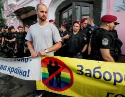 Rainbow flag burned,Ukraine Pride event,Anti-LGBT protesters,Kiev Pride 2017,Ukrainian capital,Anti-LGBT protesters burned a rainbow flag