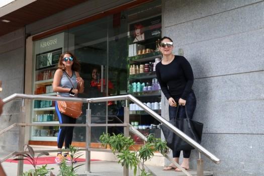 Bollywood actress Kareena Kapoor Khan and Amrita Arora spotted at Freeda in Bandra, Mumbai on 14th June.