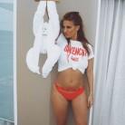 English television personality Ferne Alice McCann shows off her incredibly fit figure.