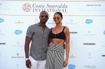 Alesha Dixon and Azuka Ononye attend the Welcome Dinner prior to The Costa Smeralda Invitational golf tournamen at Pevero Golf Club.
