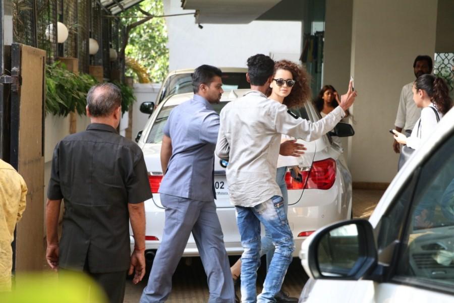 Bollywood film actress Kangana Ranaut snapped at Vidhu Vinod Chopra House in Mumbai on June 16, 2017. Kangana Ranaut,actress Kangana Ranaut,Kangana Ranaut spotted at Vidhu Vinod Chopra House,Kangana Ranaut at Vidhu Vinod Chopra House,Vidhu Vinod Chopra