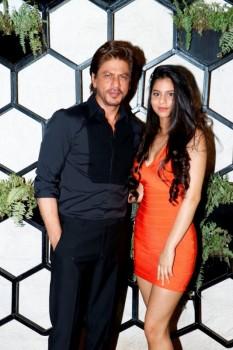 Shah Rukh Khan arrives with daughter Suhana for opening of restaurant designed by Gauri Khan in Mumbai.