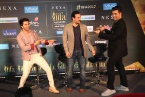 IIFA Awards 2017,IIFA Awards,IIFA Awards Press Conference,Varun Dhawan,Saif Ali Khan,Karan Johar,IIFA Awards 2017 Press Conference