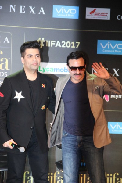 Saif also said that he wants to host a show with superstar Shah Rukh Khan. He said: "It will be fun! He is so clever, I would live to host a show with him." IIFA Awards 2017,IIFA Awards,IIFA Awards Press Conference,Varun Dhawan,Saif Ali Khan,Karan Johar,IIFA Awards 2017 Press Conference