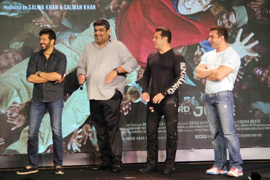 The film, releasing later this month, also features a song by Pakistani singer Rahat Fateh Ali Khan. Salman Khan,Sohail Khan,Kabir Khan,Tubelight,Tubelight movie promotion,Tubelight promotion,Tubelight promotion pics,Tubelight promotion images,Tubelight promotion stills,Tubelight promotion pictures,Tubelight promotion photos
