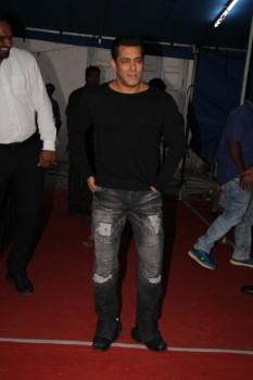 Tubelight actor Salman Khan spotted at Mehboob Studio in Mumbai.