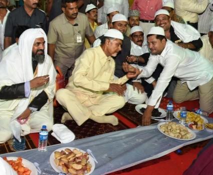 Andhra Chief Minister N. Chandrababu Naidu during an Iftaar party in Vijayawada on June 20, 2017.