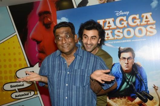 Bollywood actor Ranbir Kapoor and filmmaker Anurag Basu promote Jagaa Jasoos movie in Mumbai.