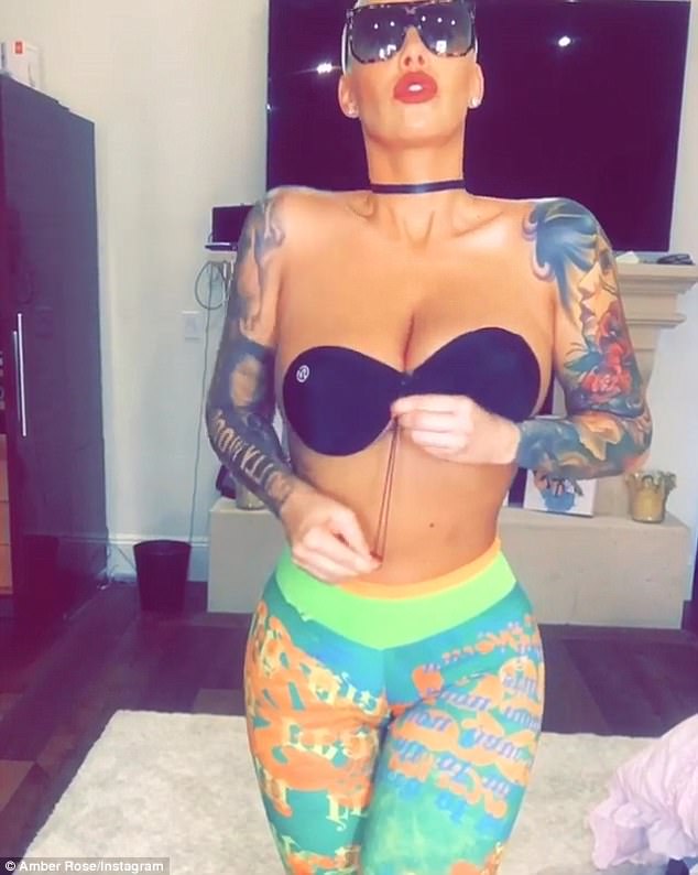 Amber Rose displays her assets donning a strapless backless bra in a racy  video - Photos,Images,Gallery - 68933