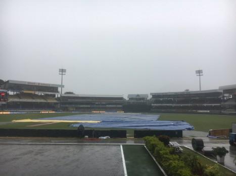 Put in to bat, India were 199/3 in 39.2 overs before rain played the spoilsport. After the continuous rain, the match officials gave West Indies a revised target of 194 in 26 overs through Duckworth-lewis method but after a long wait, umpires decided to call-off the match due to heavy downpour and wet outfield.