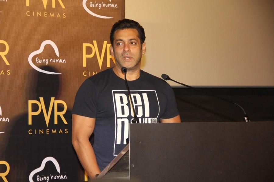 Actor Salman Khan during the announcement of the association with Being Human Foundation and PVR Cinemas. Being Human Foundation,Salman Khan,actor Salman Khan,PVR Cinemas